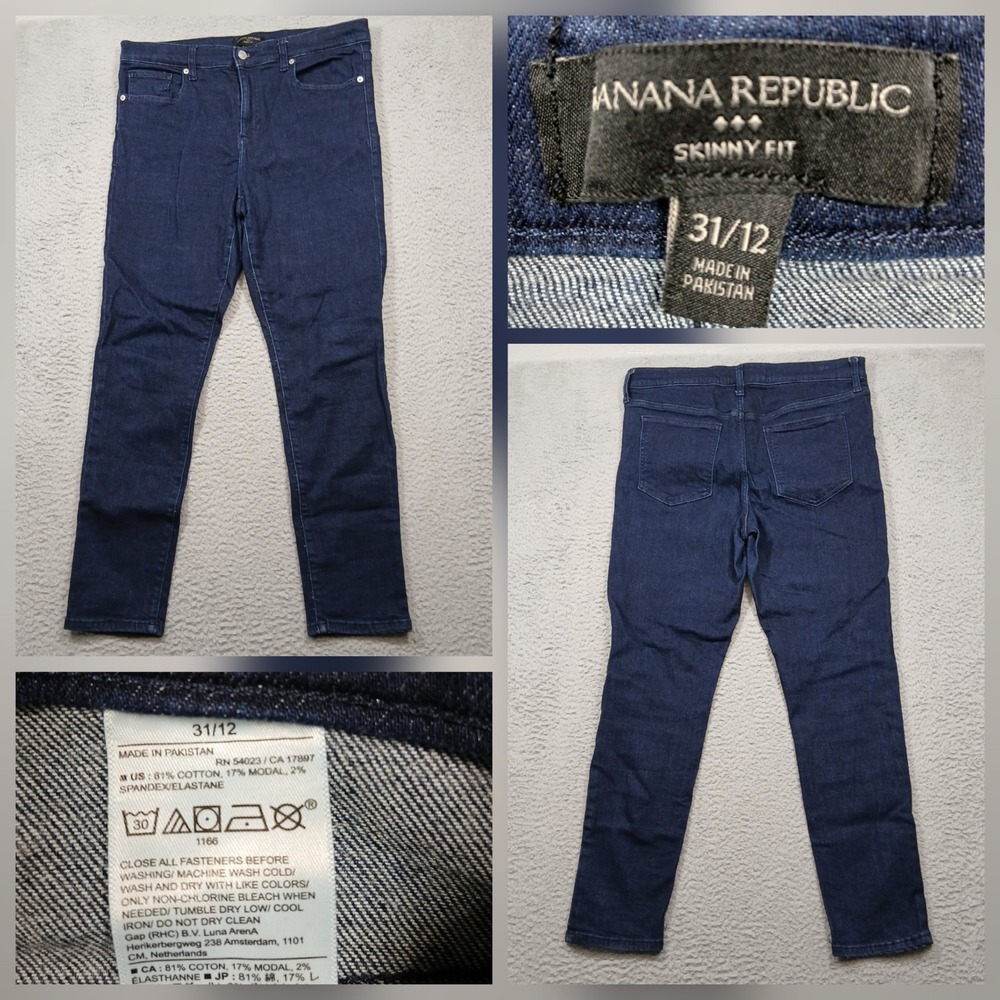 Banana Republic Women's Skinny Fit Jeans Size 31/12 Dark Wash Stretch Denim
